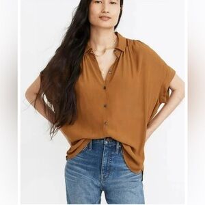 Madewell Women's Burnt Orange Button-Down Shirt